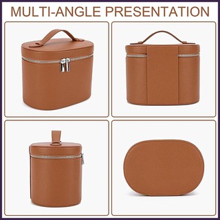 Túi Trang Điểm Du Lịch Du Lịch Túi Trang Điểm Da PU Chống Thấm Nước Tổ Chức Dây Kéo Túi Vanity Tote Cho Trang Sức ewoekvn