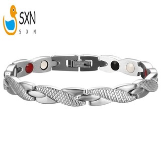 Vòng đeo tay nam châm Ion âm và năng lượng Germanium Vòng đeo tay mạ bạc cho nam giới một kích thước