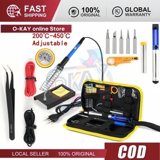 Bộ 15 Món Mỏ Hàn Thiếc 60W Điều Chỉnh Nhiệt Độ, Màn Hình LCD, Chất Lượng Cao, Giá Tốt