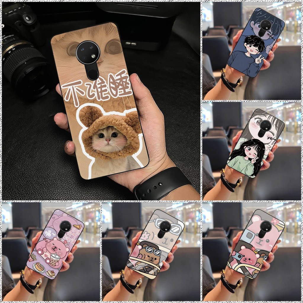 Cặp Đôi Hoạt Hình Ốp Lưng Điện Thoại Nokia 6.2 / 7.2 Túi Bảo Vệ Chống Va Đập Vỏ Mềm Chống Thấm Nước Chống Bụi Bẩn Bọc Toàn Bộ Graffiti Chống Bụi Silicon Dễ Thương TPU Chống Sốc Bền
