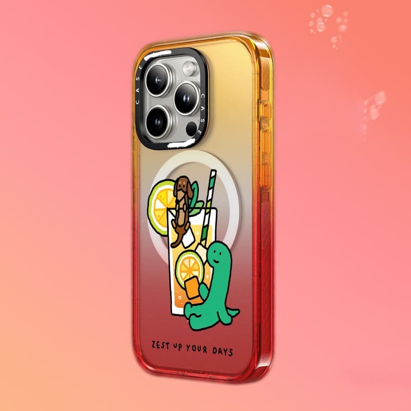 CASECASE X Joguman Vỏ Trà chanh Cạnh Đen Đào Haze Cotton Kẹo Bộ Sưu Tập Màu Sắc Trong Suốt Cứng Từ Hút Tác Động Dành Cho Apple IPhone 12 13 14 15 16 Pro Max Plus Có Hộp