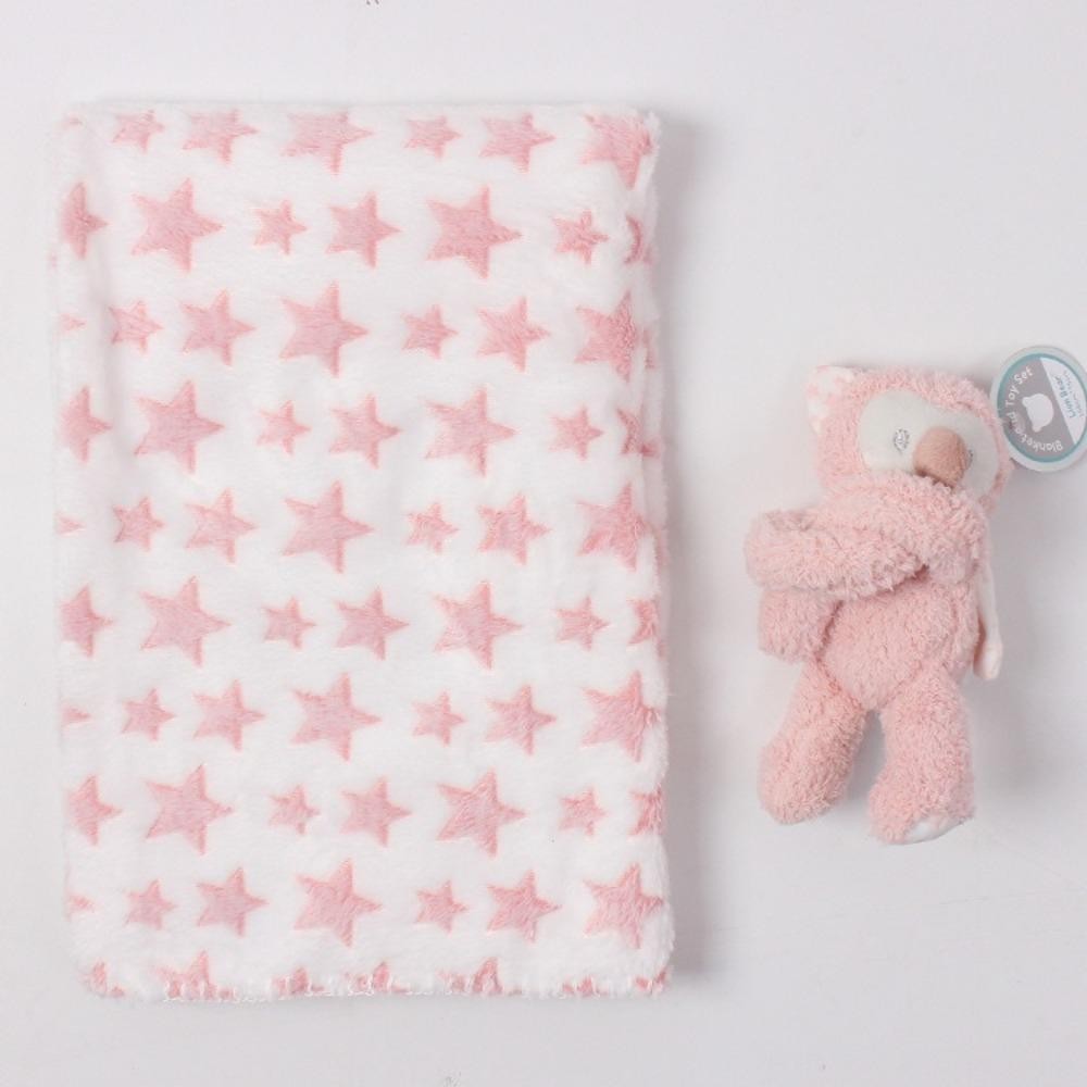 CATIYAHA 2 Cái / bộ Chăn Ngủ Cho Bé Sơ Sinh, Quà Tặng Cho Bé 75 * 100cm Chăn Sang Trọng, Thú Nhồi Bông Mềm Flannel Bunny Thiết Kế Chăn Ngủ Cho Bé