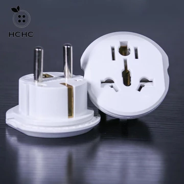 HCHC Bộ chuyển đổi phích cắm điện 2 chân tròn chất lượng cao Bộ chuyển đổi phích cắm Bộ chuyển đổi du lịch AU UK CN US sang EU Châu Âu Cắm Ổ cắm tường điện AU UK CN US sang phích cắm EU