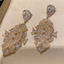 Handmade Phong Cách Mới Dài Zircon Hoa Ánh Sáng Bông Tai Sang Trọng Bán Buôn
