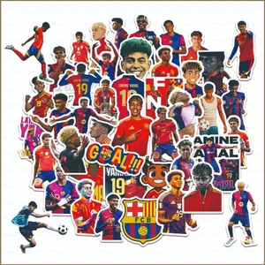 HK1 50 Cái / bộ FC Barcelona FCB Lamine Yamal bóng đá ngôi sao dán trang trí cho ô tô điện thoại di động KH1