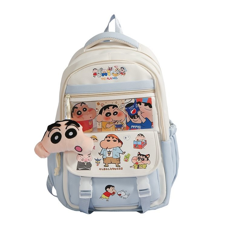 GC2 Crayon Shin-chan Ba Lô Dành Cho Học Sinh Dung Tích Lớn In Nhẹ Hoạt Hình Nữ Đi Học CG2