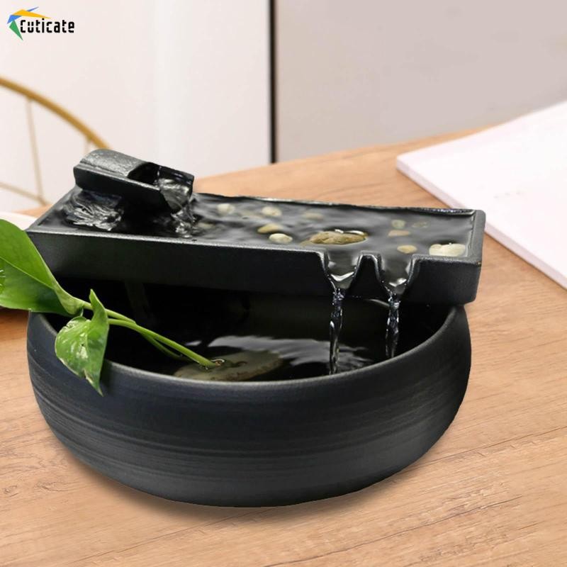 Thư giãn trong nhà Đài phun nước để bàn Thác nước, Bể cá, Bình đựng thực vật, Hoàn hảo cho văn phòng, gia đình, trang trí bàn làm việc phòng ngủ