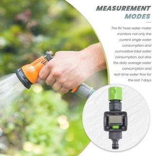 Máy đo lưu lượng nước kỹ thuật số IPX6 Ống tưới vườn ngoài trời Tính toán nước Tiêu thụ Lưu lượng nước Đầu nối ren 3 / 4 inch