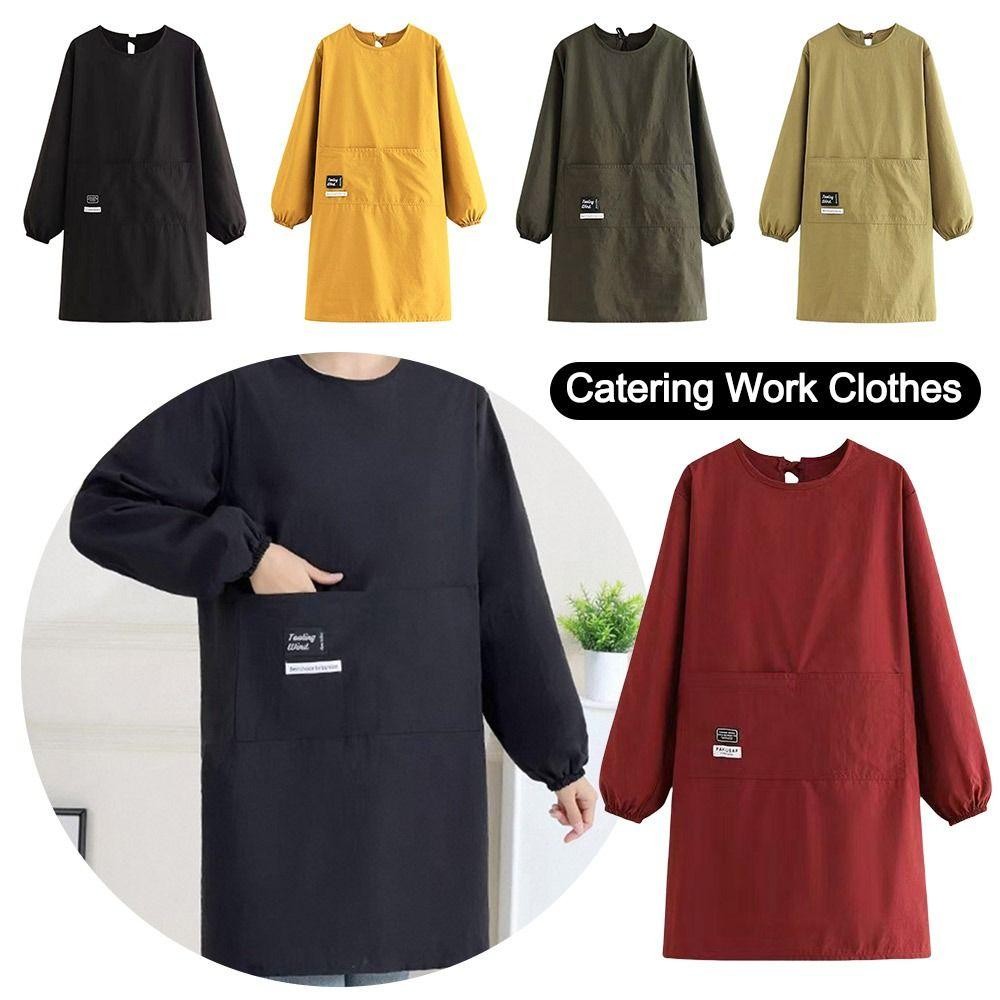 Tạp dề nhà bếp SLICELLIFE, Yếm nướng bánh nấu ăn màu trơn chống thấm nước, Tạp dề nhà cà phê chống bẩn thoáng khí di động cho nhà bếp gia đình