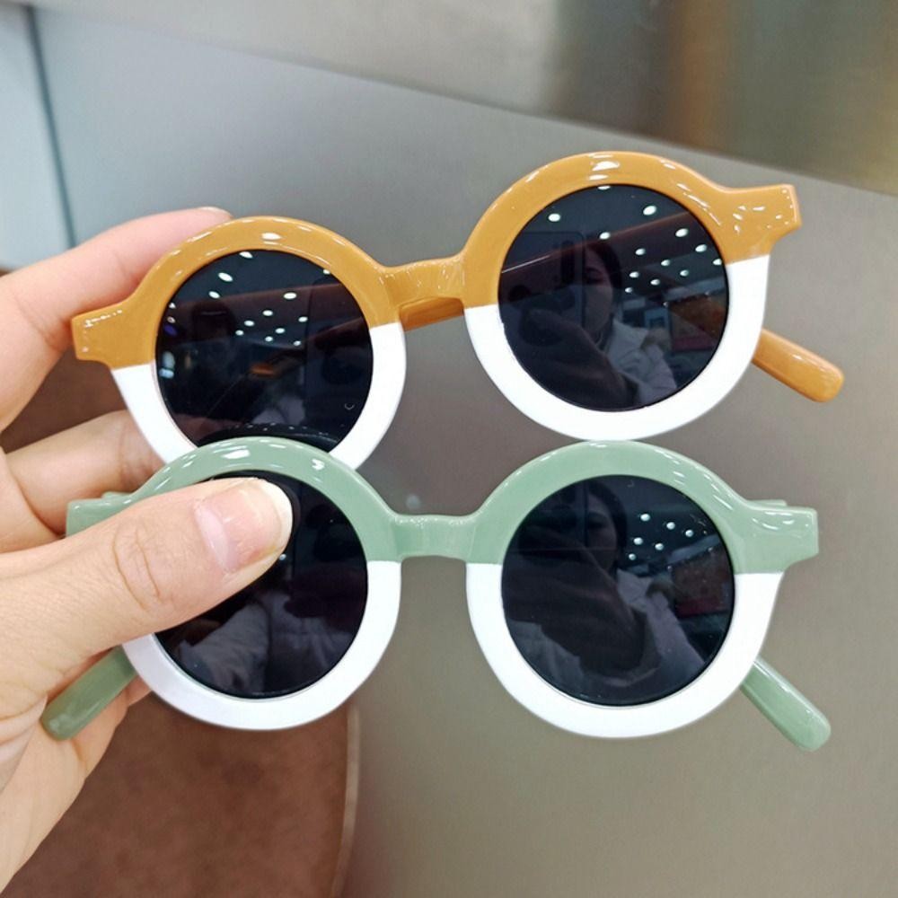 Kính râm gọng tròn dành cho bé gái từ 1-7 tuổi, chống nắng với 6 màu sắc cá nhân hóa