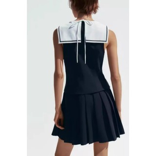 ZARA Mùa Hè Sản Phẩm Mới Không Tay Cổ Chữ V Chữ A Màu Trơn Thường Ngày 4661393