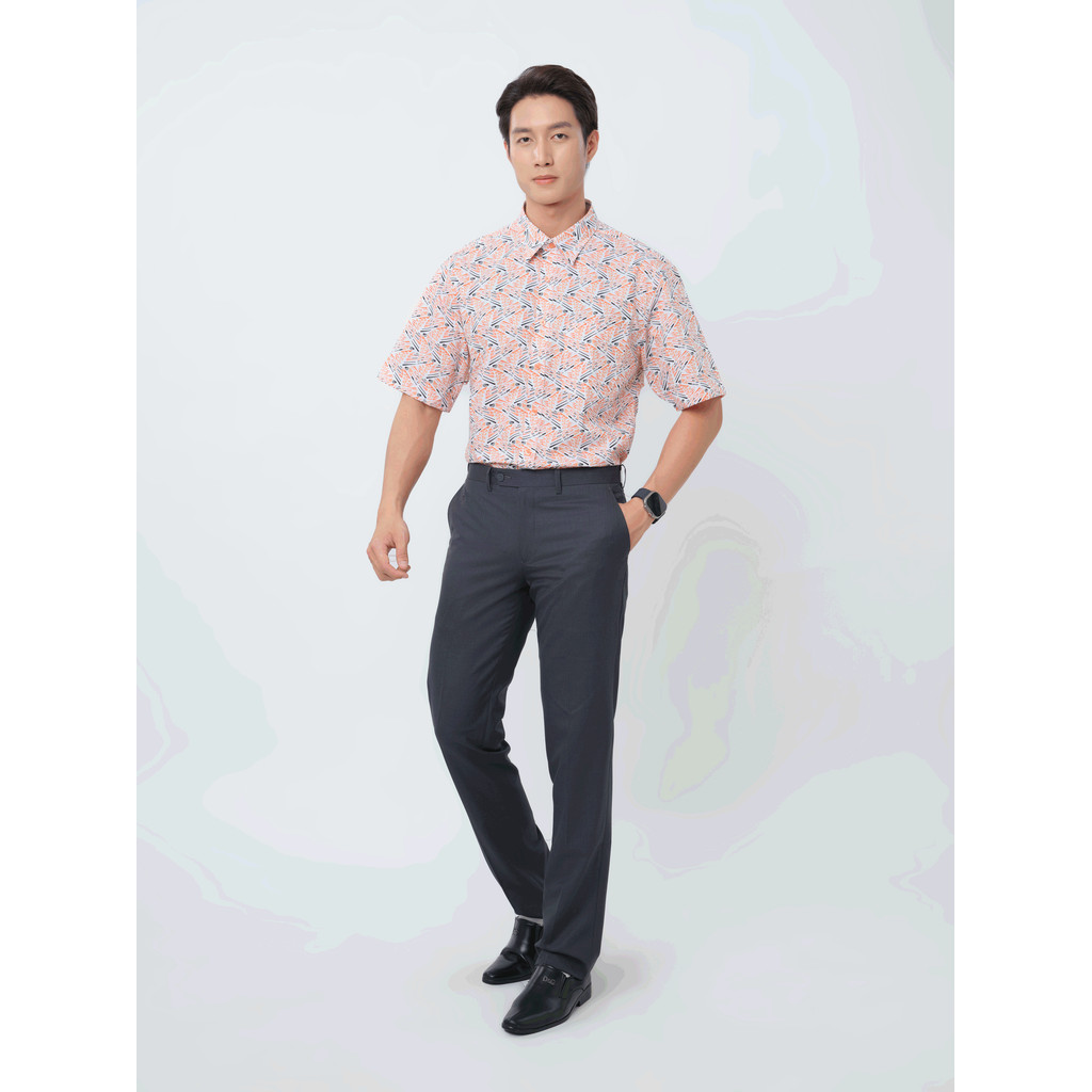 Sơ mi tay ngắn lai ngang VIETTIEN SMART CASUAL vải Nano phom REGULAR VT00000387