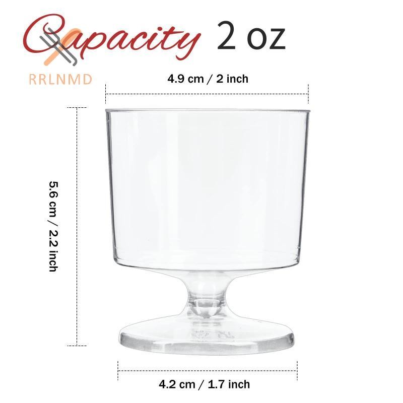 RRLNMD 5 Chiếc 60ml Mini Cốc Rượu Nhỏ Ly Rượu Có Thể Tái Sử Dụng Rượu Uống Cốc Nhựa Tráng Miệng Cốc Trong Suốt Mousse Thạch Sữa Chua Cốc MỚI