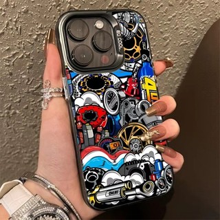 Ốp Điện Thoại IMD Họa Tiết Bánh Răng Cơ Khí Bạc Cho iPhone 16e 16ProMax 16pLUS XS MAX XR X 7 PLUS 8 PLUS 7 + 8 + SE 2020 2022