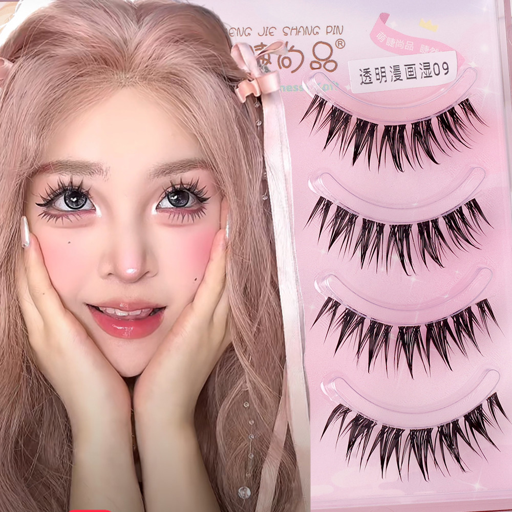 Manga Tự Nhiên Full Strip Lash - Lông Mi Giả Dài Lông Tơ 3D Có Dây Đen - Dành Cho Mèo Khói Trang Điểm Mắt Nhìn