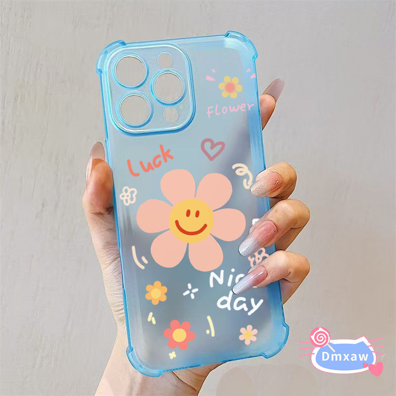 SmilePink Flower Matte Casing Cho Vivo iQOO 13 12 Pro Neo 10 9S 8 7 SE Pro Z9 Turbo Lite Z9X 5G 4G Vỏ Vui Nhộn Dễ Thương May Mắn Ice Mist Vỏ Điện Thoại Chống Sốc Mềm