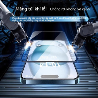 Kính cường lực iPhone đệm khí chống sốc, siêu nét HD, chống ánh sáng xanh, cho iPhone 11 12 13 14 15 16 17 Pro Max X XS