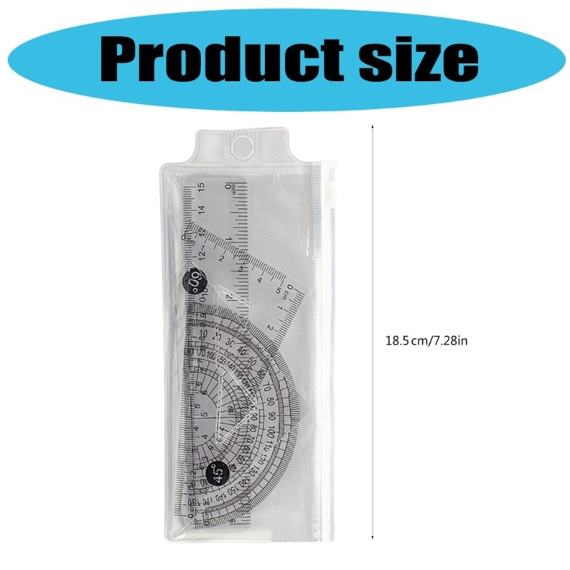 KIKIN 4 15cm Thước Bộ Hình Học Bộ Tam Giác Thước Toán Học Dụng Cụ Vẽ Đồ Dùng Học Tập Cho Học Sinh Bé Trai Gir