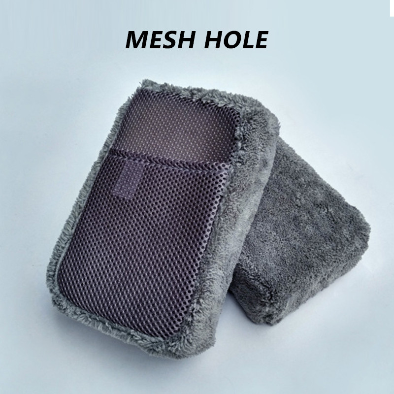 SEAMETALTAL Rửa Xe Bọt Biển Microfiber Bọt Làm Sạch Miếng Bọt Biển Dày Khối Cho Lốp Xe Ô Tô Sạch Windows Vải Vệ Sinh Dụng Cụ Giặt