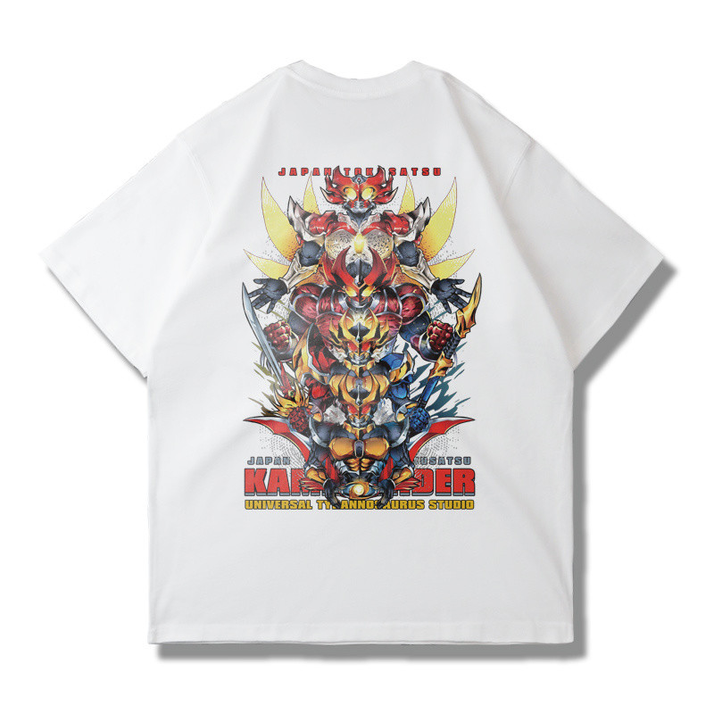 Kamen Rider Kamen Rider Joint Áo thun ngắn tay in hình dáng rộng mùa hè