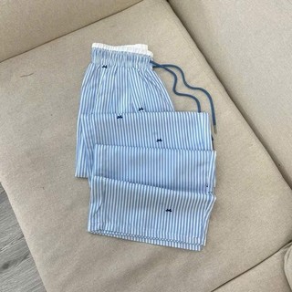 Quần Suông Kẻ Họa Tiết Nơ/Tim Đáng Yêu Chất Liệu Thô Lạnh Dài 100-103cm Hivaxin