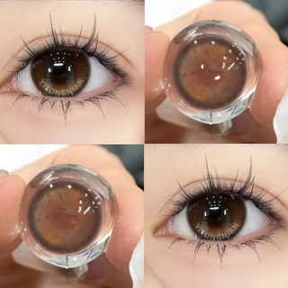 YI TONG NIAN {Spot} Ống kính tiếp xúc màu sắc tươi tắn Đường kính lớn 14,5mm Trang điểm mắt Ống kính tiếp xúc màu nâu