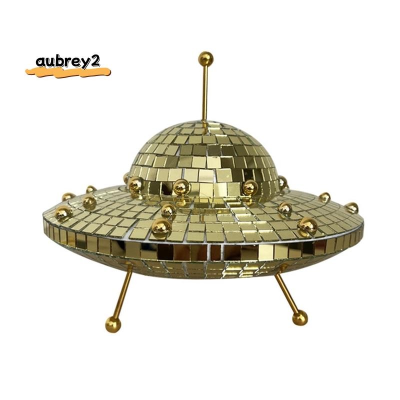 Gương Phản Quang Bóng Disco Ball UFO Phụ Kiện Bàn Làm Việc Dễ Thương Vật Dụng Thu Nhỏ Trang Trí Nhà Cửa Thẩm Mỹ Vàng Hiện Đại