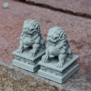 Kohaku 2x Tượng Sư Tử Đá Mini Các Bức Tượng Nhỏ Trang Trí Phong Thủy Trang Trí Bể Cá Cho Kệ Sách Lò Sưởi Văn Phòng Năm Mới