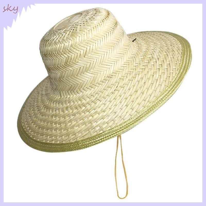 Bầu Trời Thời Trang Mũ Chống Nắng Bằng Tre Dệt Ống Hút Tấm Che Cap Người Lớn Mùa Hè Đi Biển