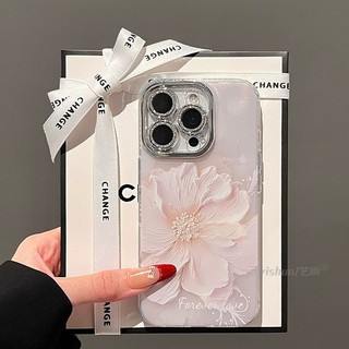 Phim bảo vệ ống kính lấp lánh Laser Hoa hồng Pha lê Wrsit Đính cườm Dây chuyền điện thoại cho iPhone 16Promax 16Plus 12 13 14 15 Pro Max 11 Vỏ điện thoại di động nữ tính ngọt ngào