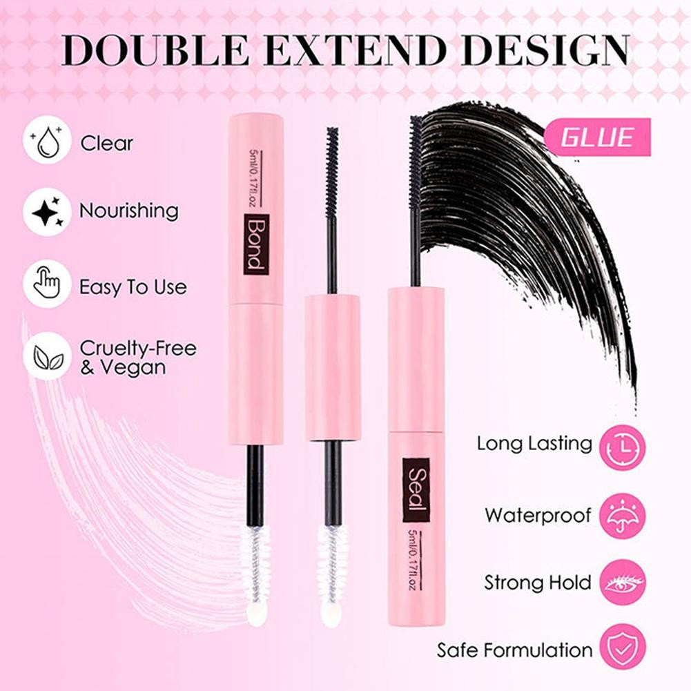 2IN1 Hai Đầu Phân Đoạn Lông Mi Keo DánBond Tẩy Lông Giả Nối Mi Keo Có Keo Tẩy