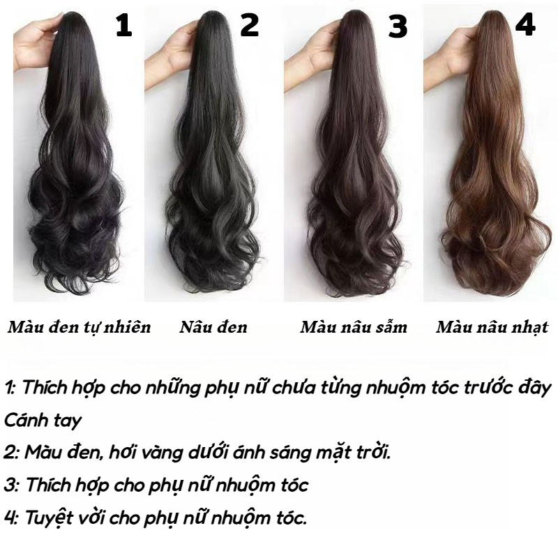Tóc Giả Đuôi Ngựa Ngoặm Thời Trang Nữ,Siêu Mềm,Một bộ tóc giả có kiểu tóc đuôi ngựa lớn gợn sóng45cm