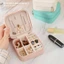 Hộp đựng trang sức CHEESELY, Hộp đựng trang sức du lịch thiết kế đơn giản phong cách Macaroon, Hộp đựng nhẫn da PU cỡ nhỏ cầm tay Sử dụng tại nhà