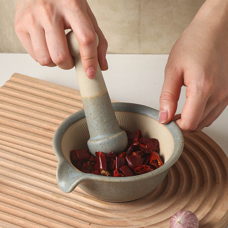 Bát mài gốm sứ Máy xay thức ăn cho bé Dụng cụ dán gạo Máy xay cầm tay
