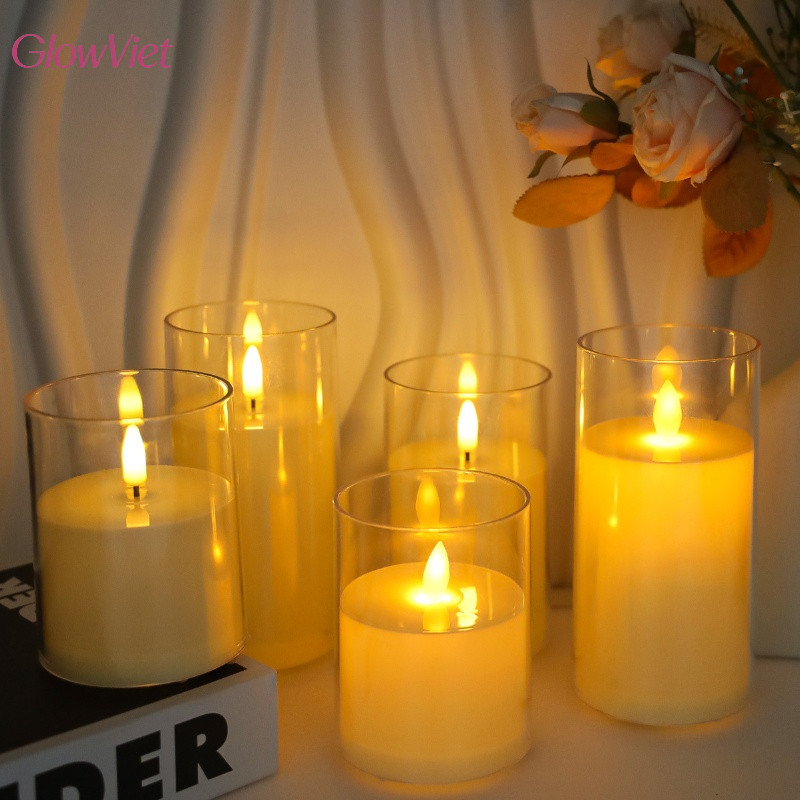 Nến Điện LED Đu Đưa Tự Động,Hiệu Ứng Lửa Thật,Dùng Cho Đám Cưới, Sự Kiện & Quay Phim,Tạo bất ngờ tỏ tình