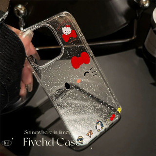 Ins Hàn Quốc Nhật Bản Hoạt Hình Dễ Thương Kitty Mặt Nơ Lấp Lánh Bling Vỏ Cho iPhone 11 16 16E 15 14 13 12 Pro Xs Max XR X 7 8 Plus SE Vỏ Điện Thoại TPU Mềm Vỏ Bảo Vệ HD Clear Cover
