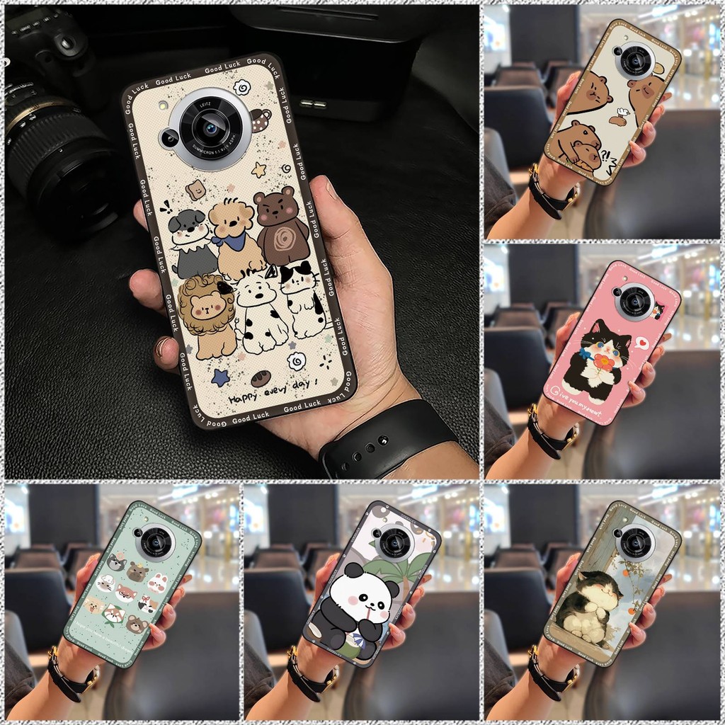 Thiết Kế Thời Trang Ốp Lưng Mềm Ốp lưng Sharp Aquos R7 / SH-52C Bảo Vệ Chống Bụi Bền Hoạt Hình Ốp Lưng Động Vật Chống Sốc Graffiti Túi Điện Thoại TPU Dễ Thương Silicon Chống Va Đập