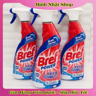 [Mẫu mới nhất] Chai Xịt Tẩy Cặn Canxi Inox Bref Power Dung Tích 750ml Vệ Sinh Vòi Sen, Vách Kính -Hàng Nội Địa Đức