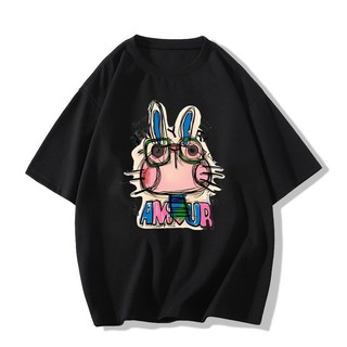 2025 Bunny Graphic Tee Nữ Mùa Hè Hàn QuốcLazy Fit Thời Trang