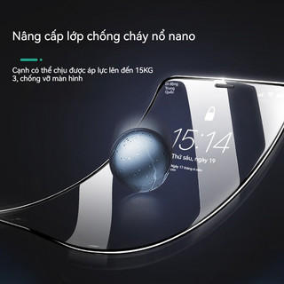 Kính cường lực 9D/10D iPhone, chống vân tay, lọc ánh sáng xanh, cho iPhone 11 12 13 14 15 16 17 Pro Max 17 Air X XS XR