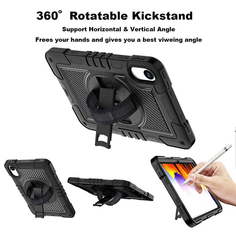 Ốp Chống Sốc Hạng Nặng Cho Redmi Pad 2 2025 11inch 360° Vỏ máy tính bảng có dây đeo tay xoay