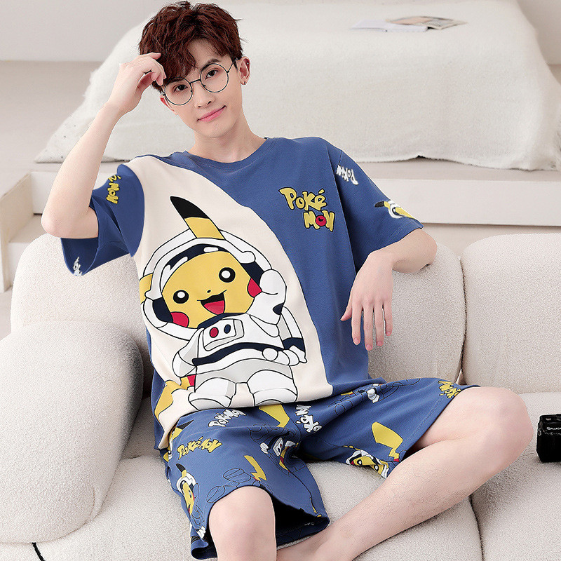 VG Bộ Đồ Ngủ Mùa Hè Nam Thanh Niên Thể Thao Tay Ngắn Rời Bộ Đồ Ngủ Giải Trí XL