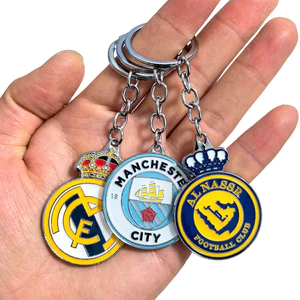 Móc khóa hợp kim màu sắc nhỏ Real Madrid Riyadh Victory Inter Milan AC Milan Manchester United Paris bóng đá OCZD