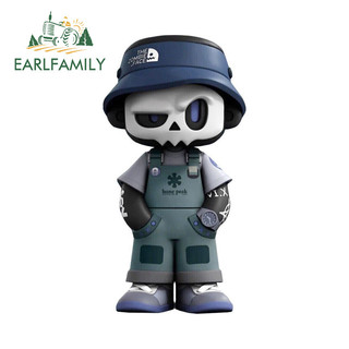 EARLFAMILY Skeleton Hình Dán Xe Hơi Cá Tính Chống Trầy Xước Decal Thích Hợp Cho Xe Máy Ván Trượt Laptop Phía Sau Kính Chắn Gió