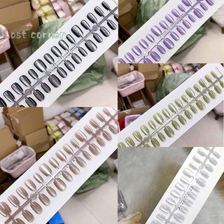 Lostcorner 30 Chiếc Kích Thước Khác Nhau Bấm Ngắn Trên Móng Tay Mắt Trang Trí Có Thể Đeo Móng Tay Giả Full Cover Móng Tay Đầu Nghệ Thuật Mới