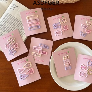 ASDFGER 4 Cái / bộ Kẹp Tóc Dễ Thương Nhiều Màu Sắc, Barrettes Hình Học Thời Trang Cho Bé Gái