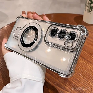 Ốp lưng OPPO A3X A3 A5 Pro, giá đỡ nhẫn, ốp điện thoại từ tính, bảo vệ camera, chân đế chống sốc, vỏ silicone mềm