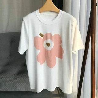Áo Thun Cotton Cao Cấp Mùa Hè Hoa In Hình Unisex Tay Ngắn 610
