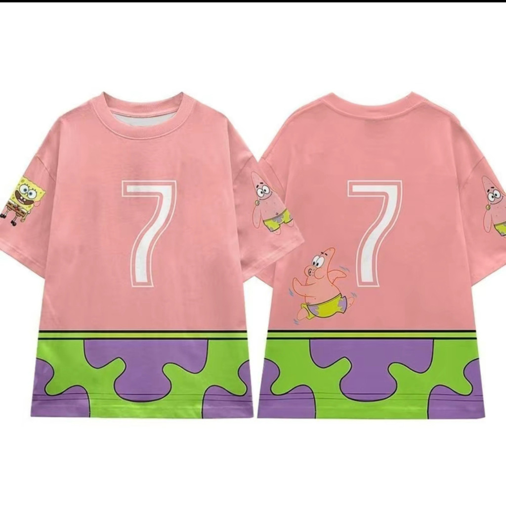 GC12 SpongeBob SquarePants Patrick Star Áo thun anime hoạt hình tay ngắn hàng đầu GC12