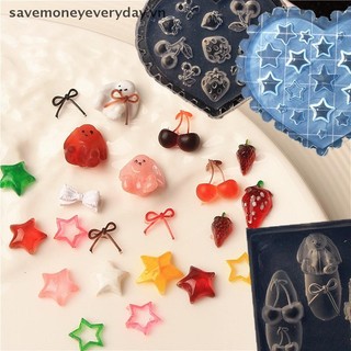 [savemoneyeveryday] Khuôn Silicon Trái Tim 3D Dâu Anh Đào Pentagram Khuôn Làm Móng Tay Nghệ Thuật Trang Trí DIY Thiết Kế Tấm Dập Khuôn Làm Móng Tay [vn]